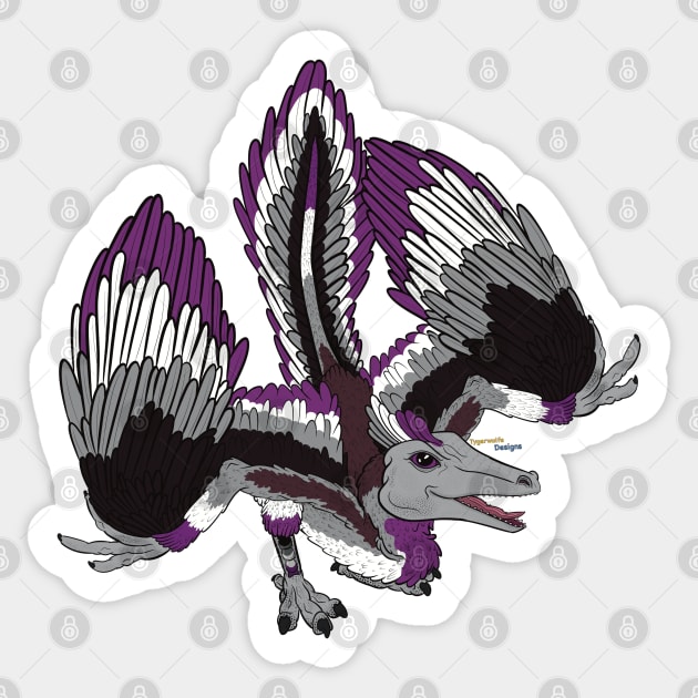 Asexuaeopteryx - Asexual Pride Archaeopteryx Sticker by tygerwolfe